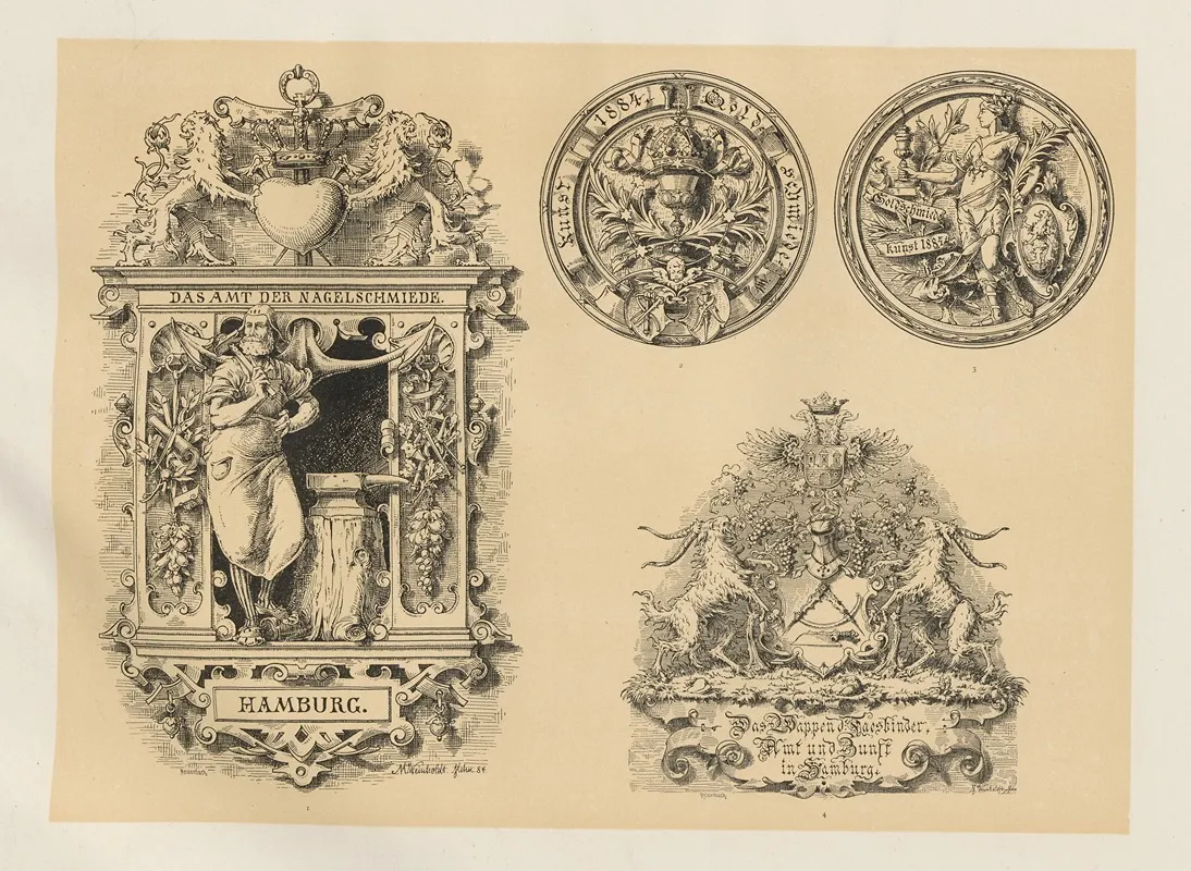 Allegories And Emblems Pl 155 by Albert Ilg - Canvas Print