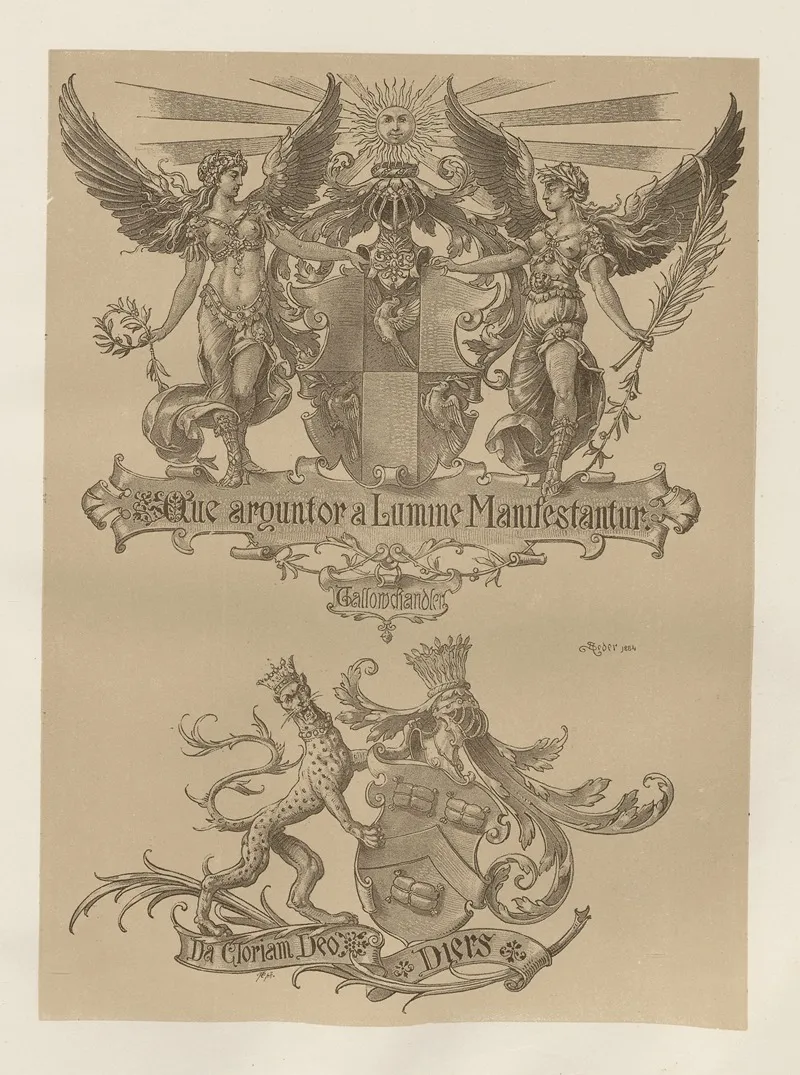 Allegories And Emblems Pl 159 by Albert Ilg - Canvas Print