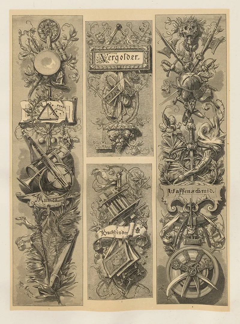 Allegories And Emblems Pl 163 by Albert Ilg - Canvas Print