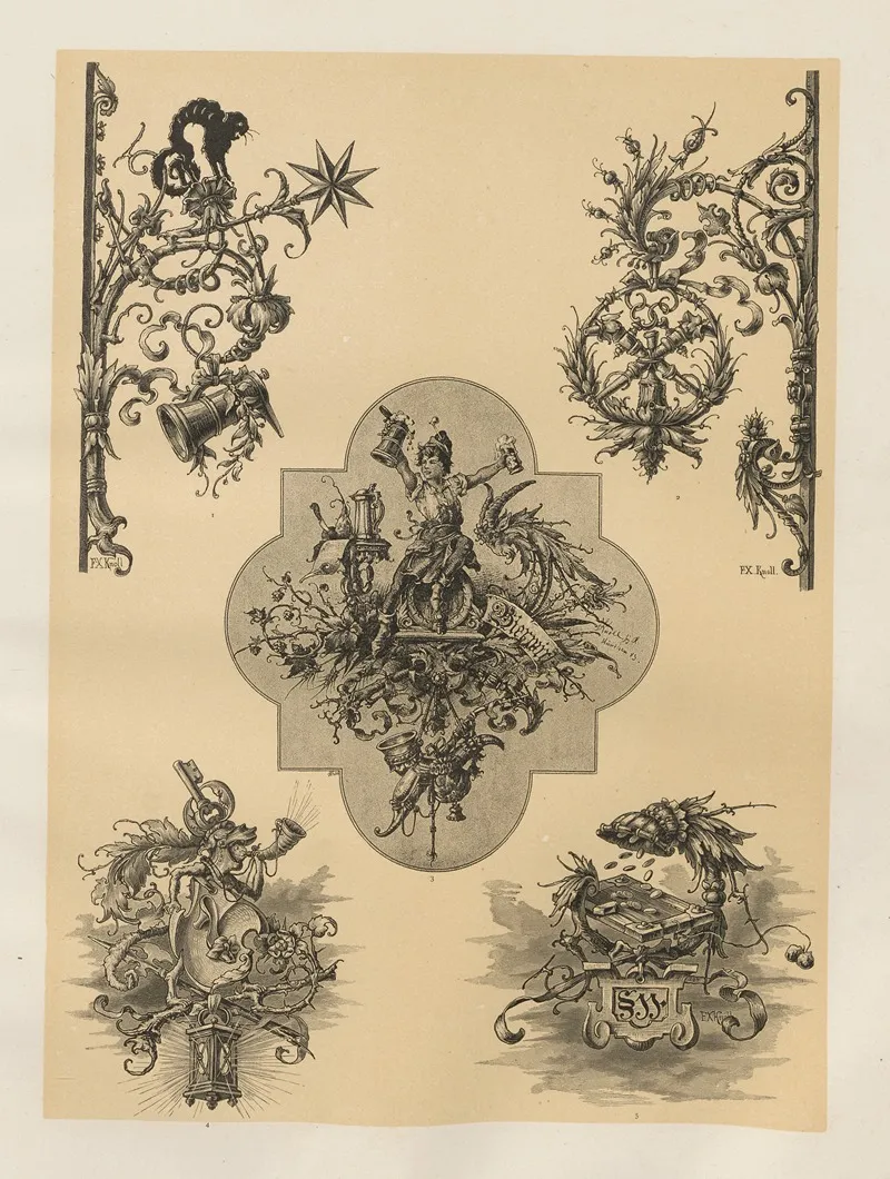 Allegories And Emblems Pl 167 by Albert Ilg - Canvas Print