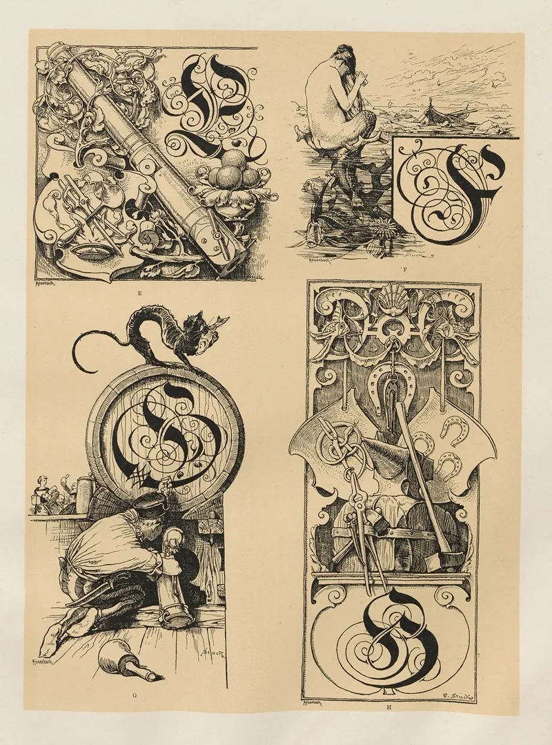 Allegories And Emblems Pl 173 by Albert Ilg - Canvas Print