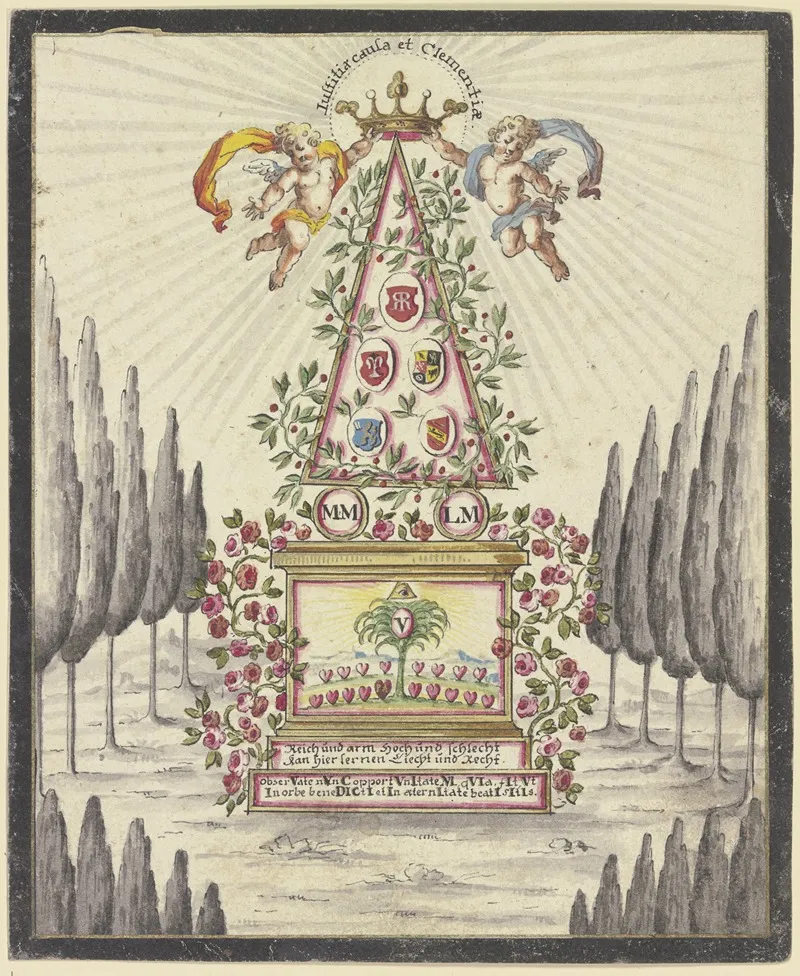 Allegorische Darstellung Pyramide Mit Einem Altar by Johann Esaias Nilson - Canvas Print
