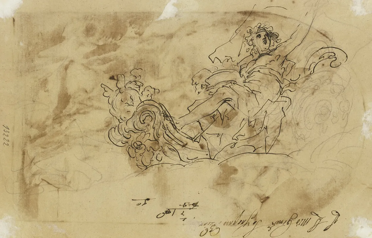 Allegorische Figur Auf Einem Wagen