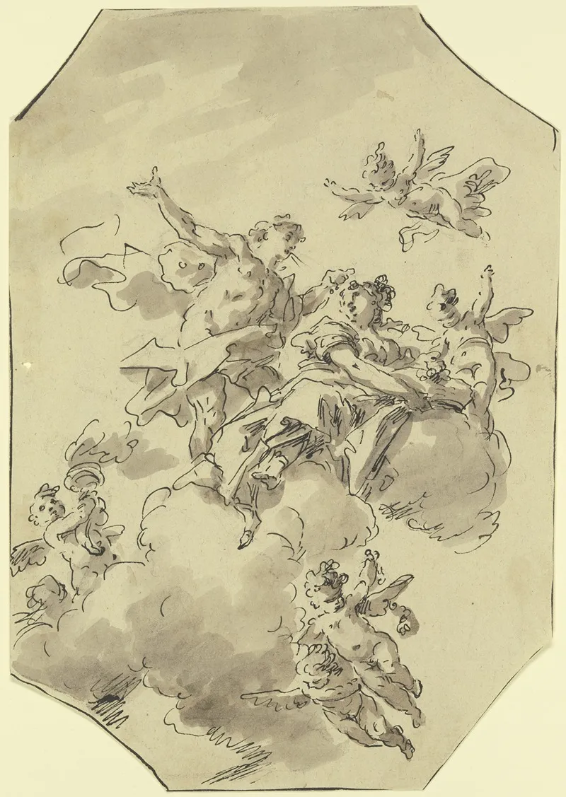Allegorische Figurengruppe Auf Wolken 2