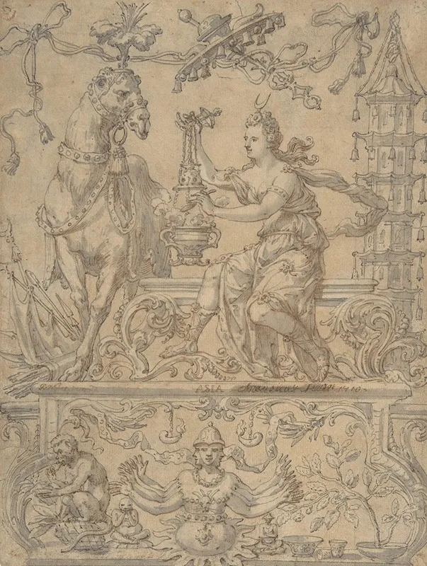 Allegory Of Asia From The Four Continents by Godfried Maes - Canvas Print