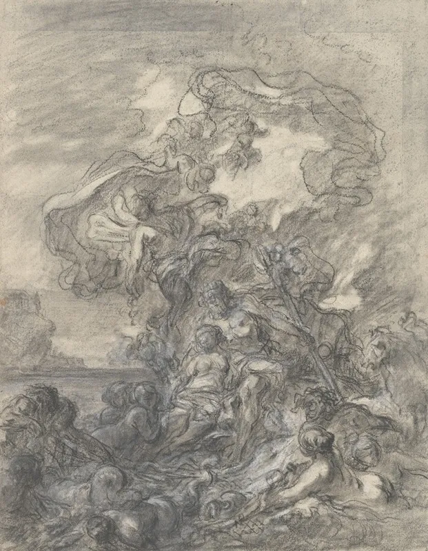 Allegory Of Fishery Neptune And Amphitrite 2 by Gabriel-François Doyen - Canvas Print