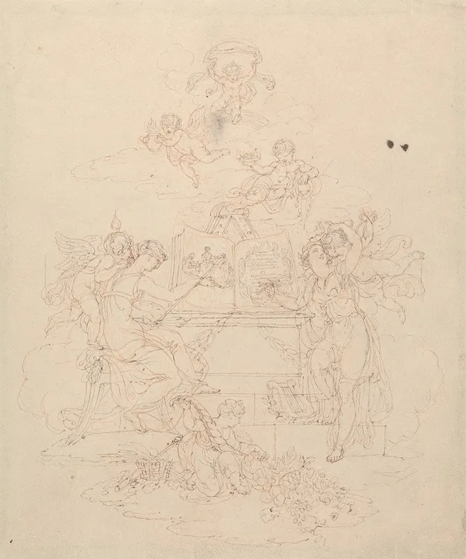 Allegory Of Painting And Literature by Edward Francis Burney - Canvas Print