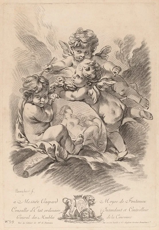Allegory Of Painting With Three Cherubs