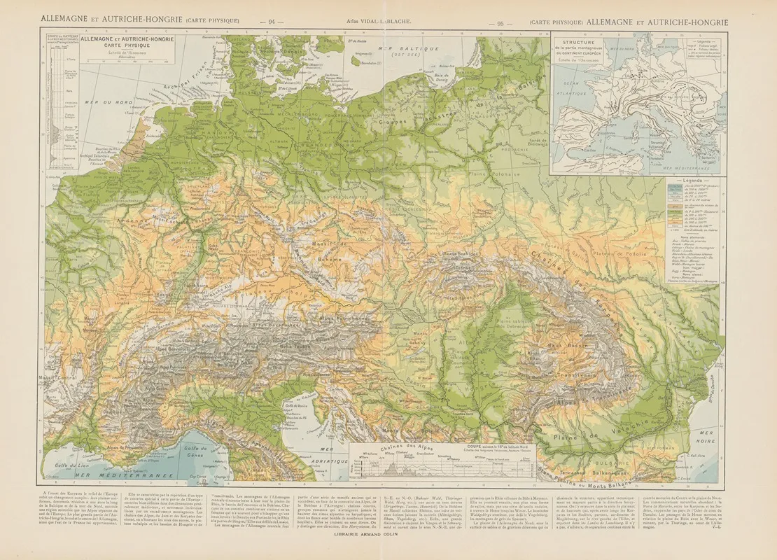 Allemagne Et Autriche Hongrie by Paul Vidal de La Blache - Canvas Print