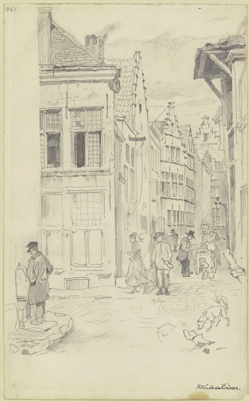 Alley In Antwerp by Rudolf Hirth du Frênes - Canvas Print
