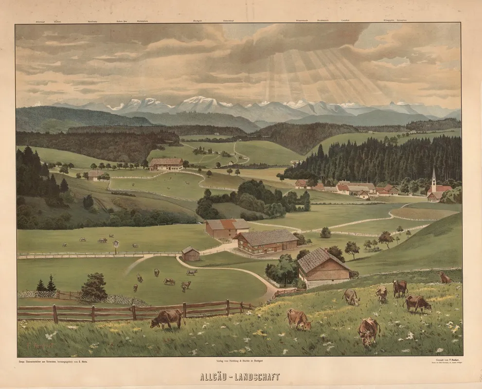 Allgau Landscape by Friedrich Ronfort - Canvas Print