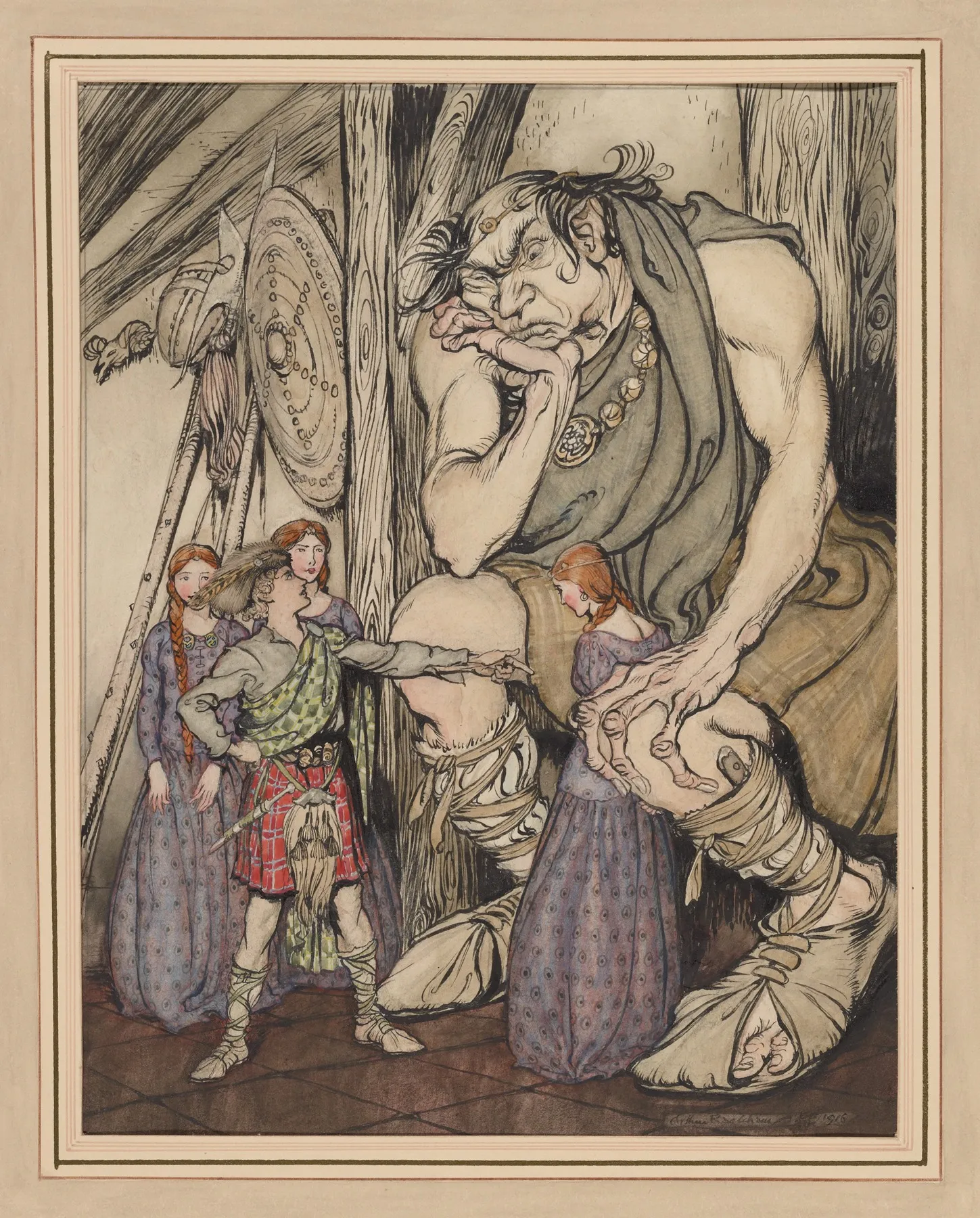 Allies Fairy Book The Scottish Story Of The Battle Of The Birds by Arthur Rackham - Canvas Print