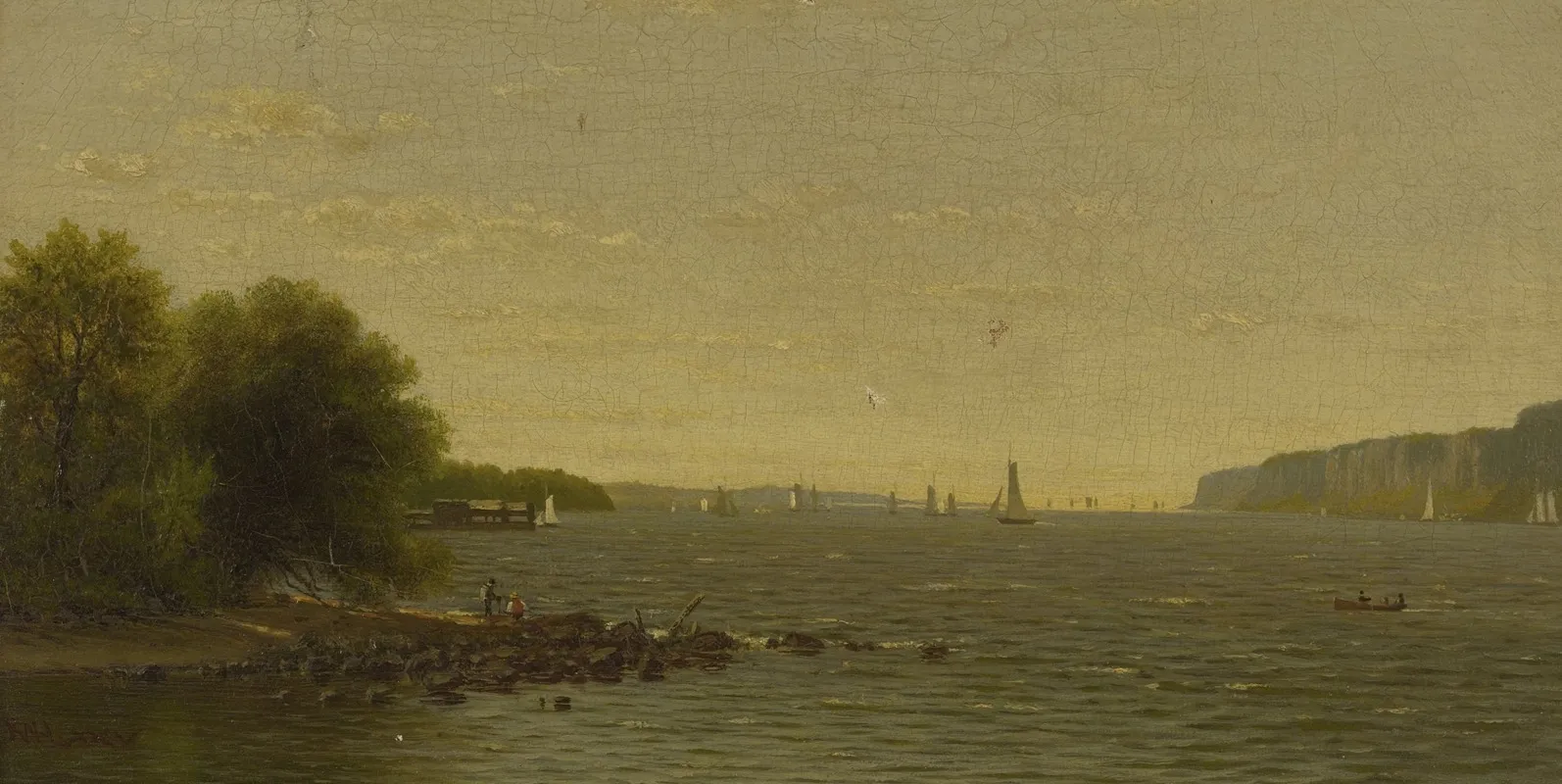 Along The Hudson River 2 by Richard William Hubbard - Canvas Print