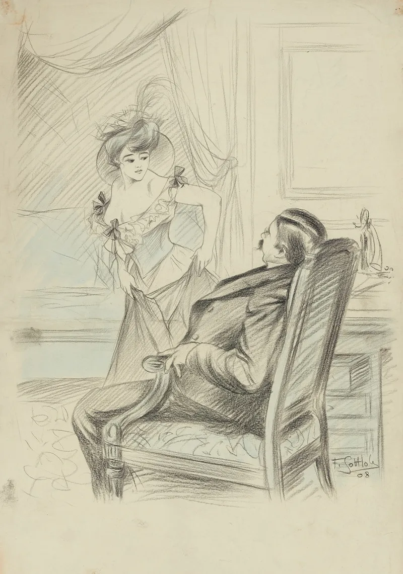 Alors Tu Me Fais Venir Ici Pour Parler Politique Cest Plus Fort Que Moi En Te Contemplant Je Pense Au Ballotage by Fernand Louis Gottlob - Canvas Print