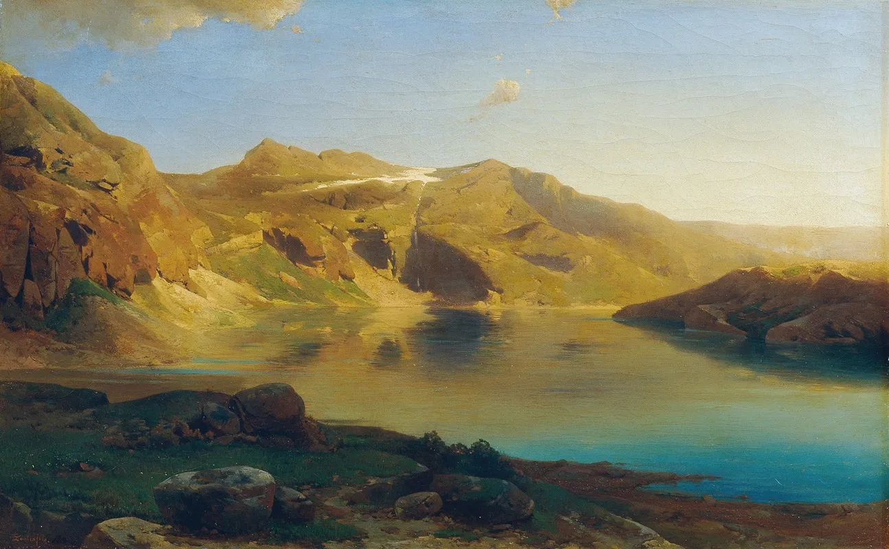 Alpensee by Eduard Peithner von Lichtenfels - Canvas Print