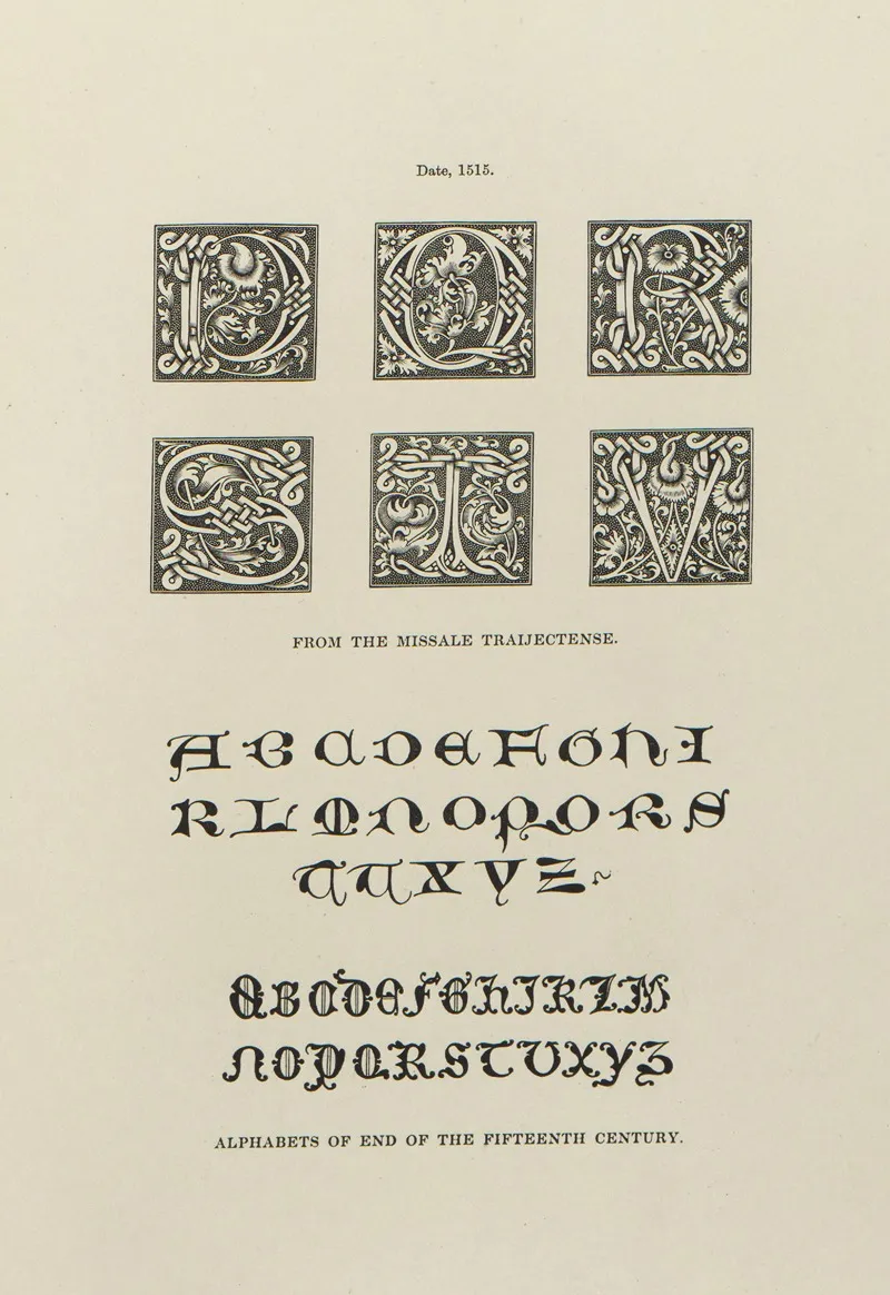 Alphabets Numerals And Devices Of The Middle Ages Pl 37 by Henry Shaw - Canvas Print