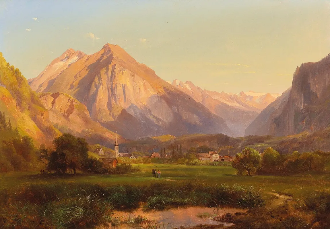 Alpine Landscape by Anton Hansch - Canvas Print