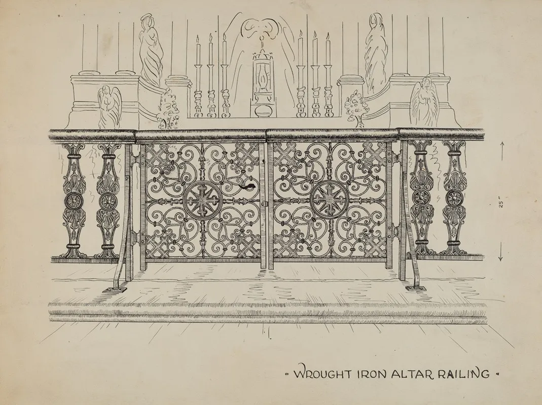 Altar Railing by Ray Price - Canvas Print