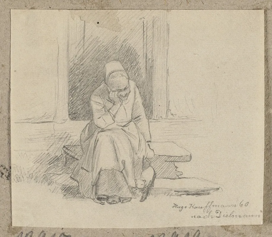 Alte Frau Auf Der Haustreppe