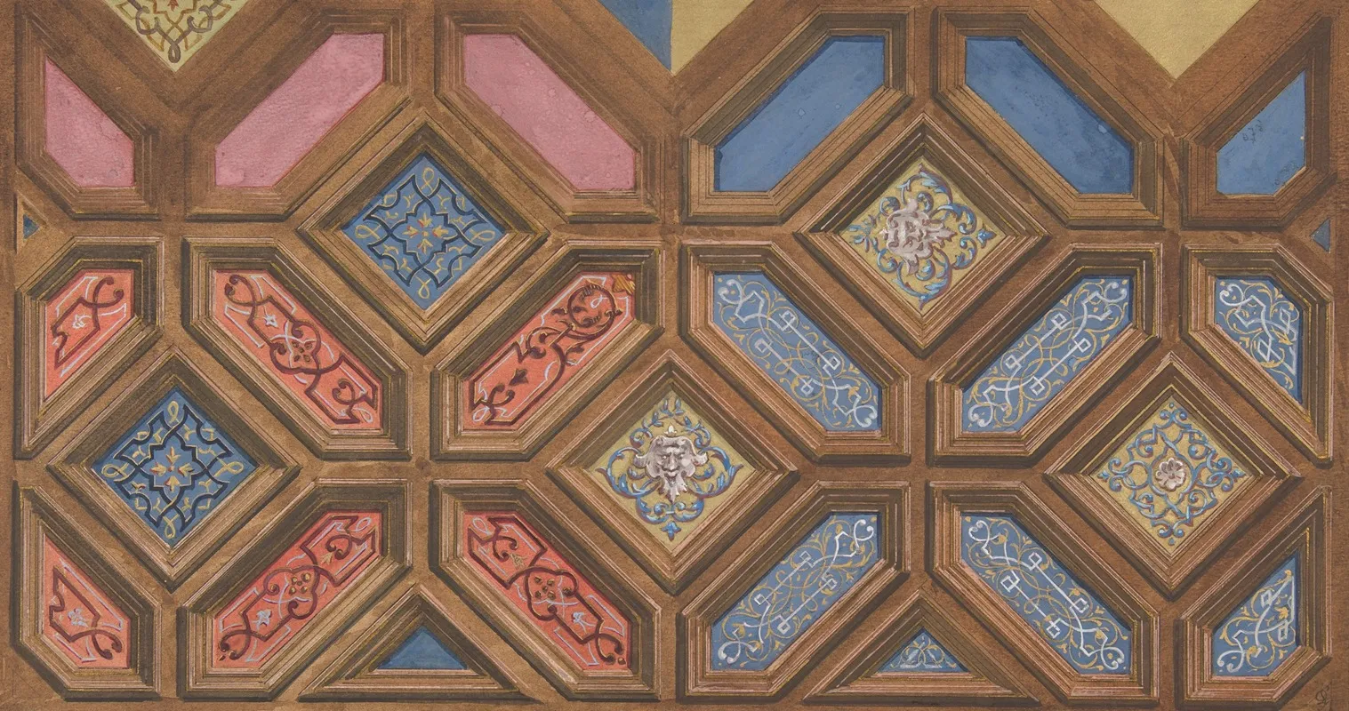 Alternate Designs For The Decoration Of A Coffered Ceiling