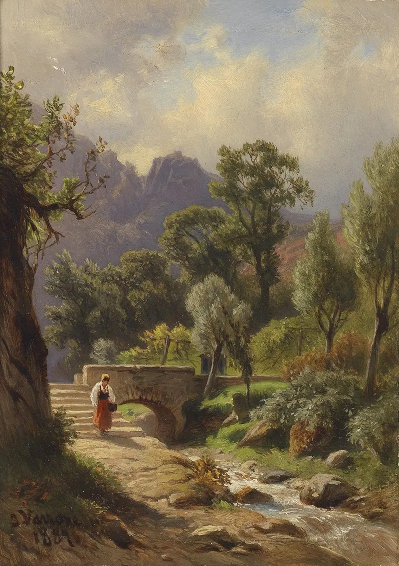 Am Heimweg 3 by Johann (Giovanni) Varrone - Canvas Print