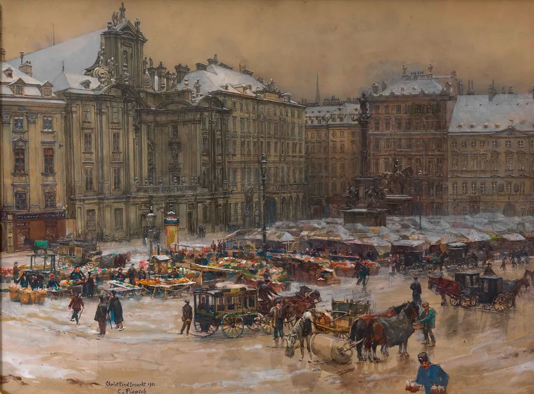 Am Hof Christkindlmarkt by Carl Pippich - Canvas Print