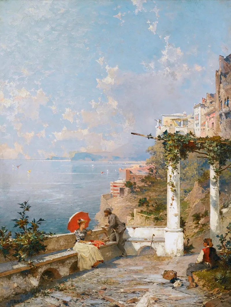 Amalfi Coast by Franz Richard Unterberger - Canvas Print