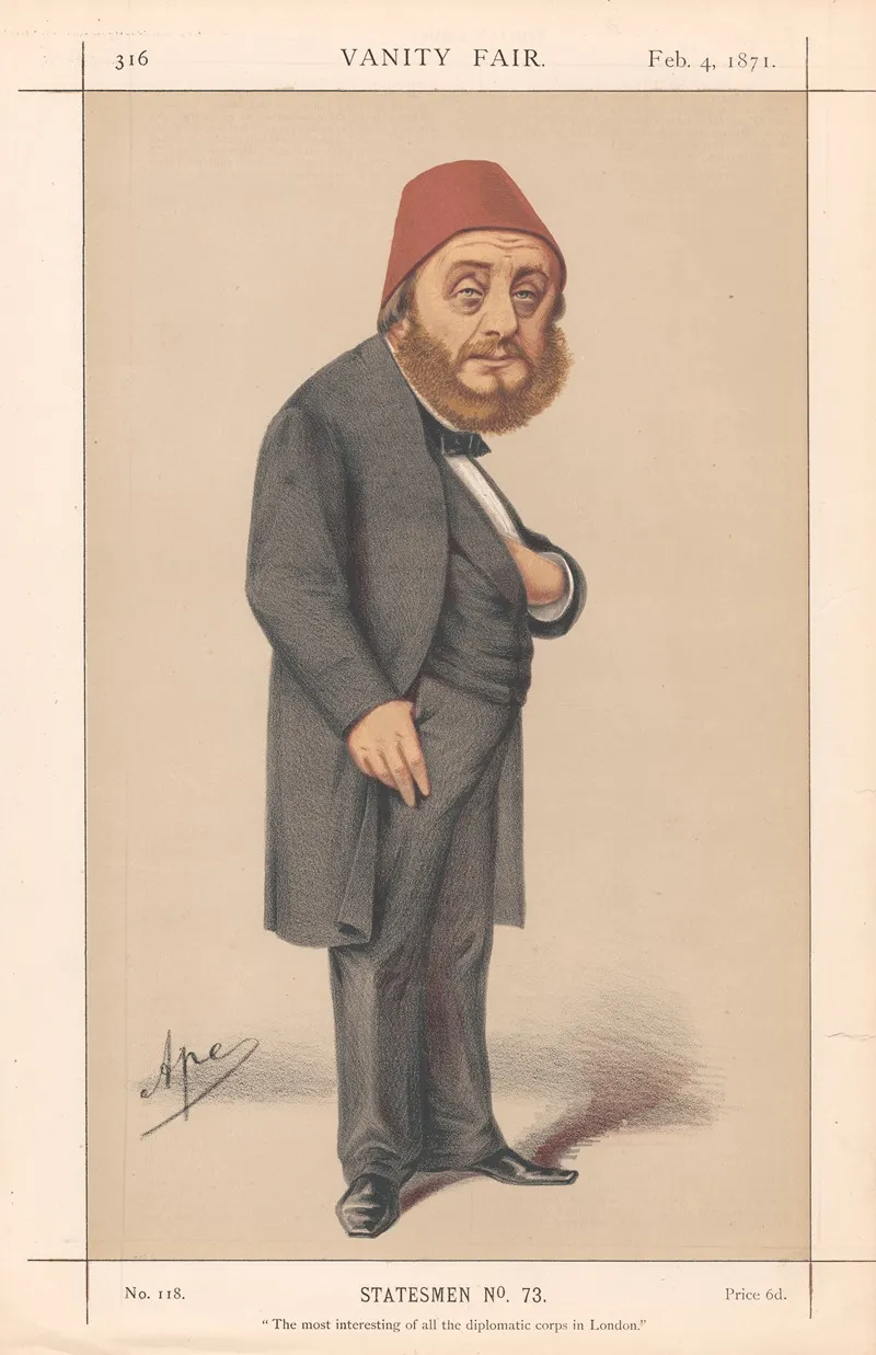 Ambassadors Of England The Most Interesting Of All The Diplomatic Corps In London Mr Musurus 4 February 1871 by Carlo Pellegrini - Canvas Print