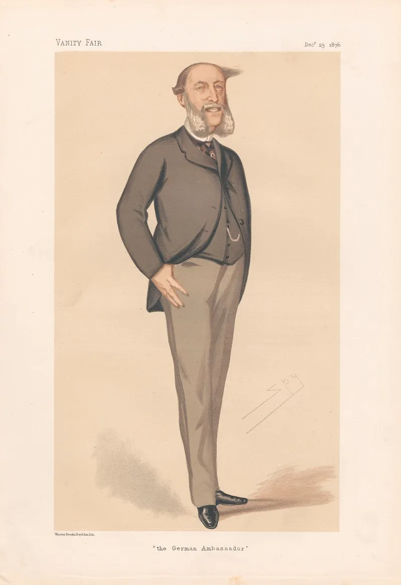 Ambassadors To England The German Ambassador Count George Herbert Munster 23 December 1876 by Leslie Matthew Ward - Canvas Print