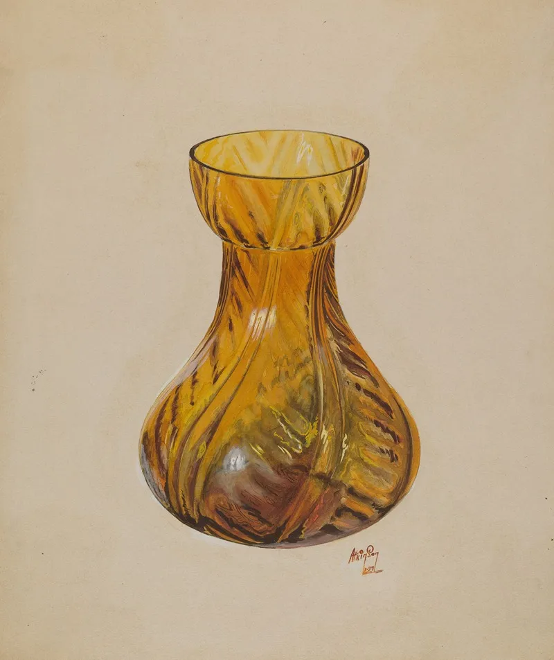 Amber Jar Blown by Ralph Atkinson - Canvas Print