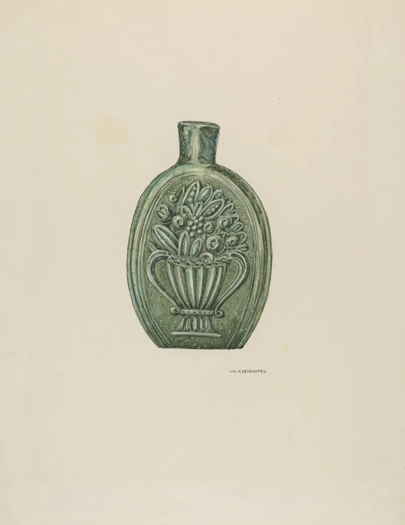 American Glass Flask by William Kieckhofel - Canvas Print