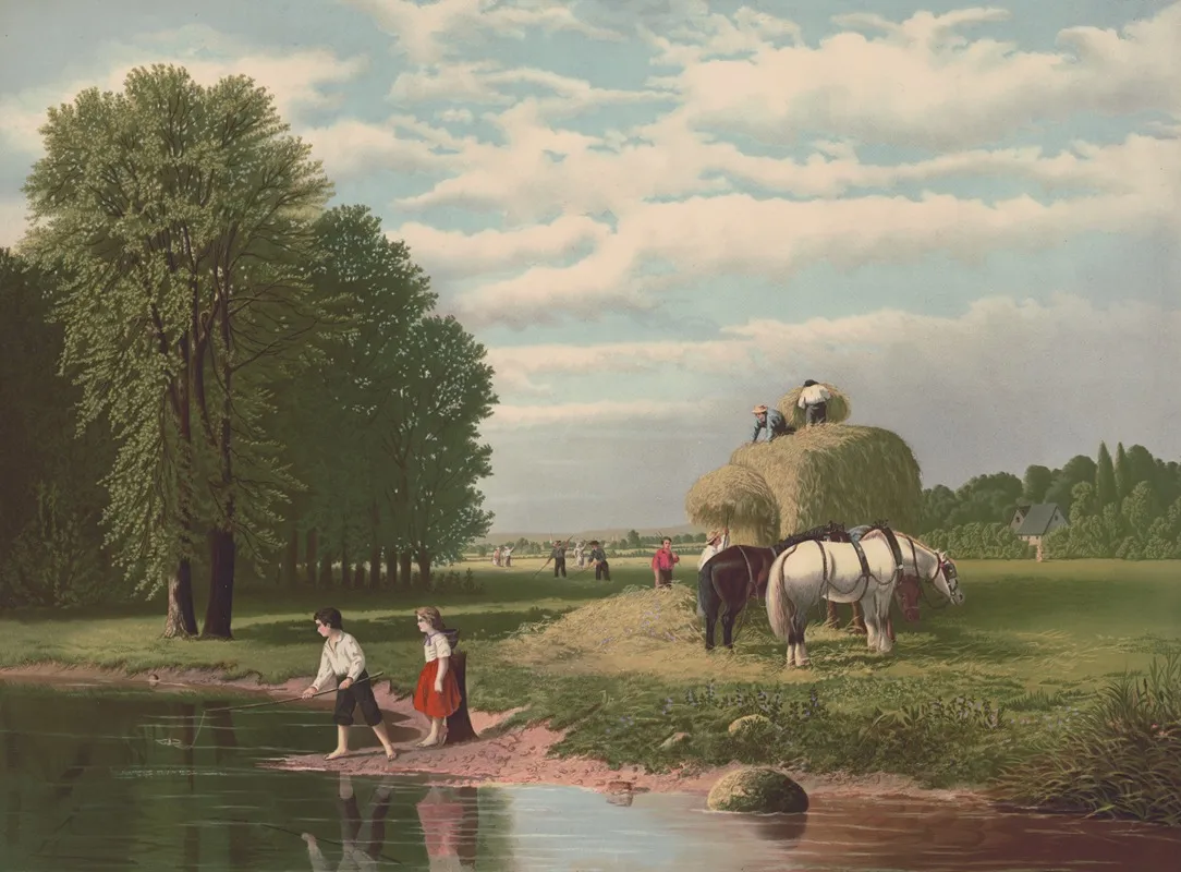 American Harvest Scene by Joseph Hoover - Canvas Print