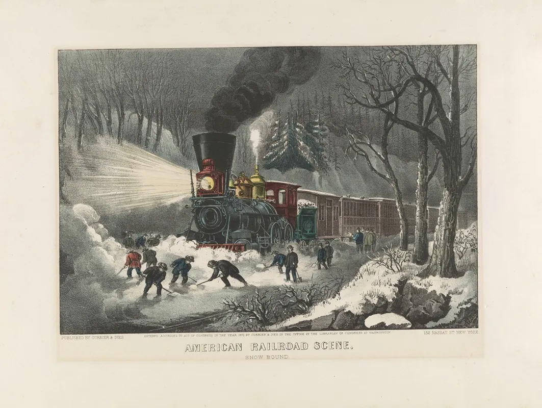 American Railroad Scene Snowbound