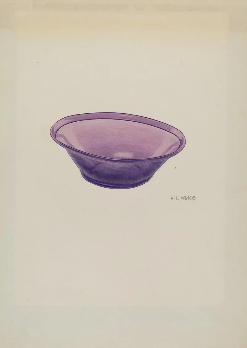 Amethyst Glass Bowl by V.L. Vance - Canvas Print
