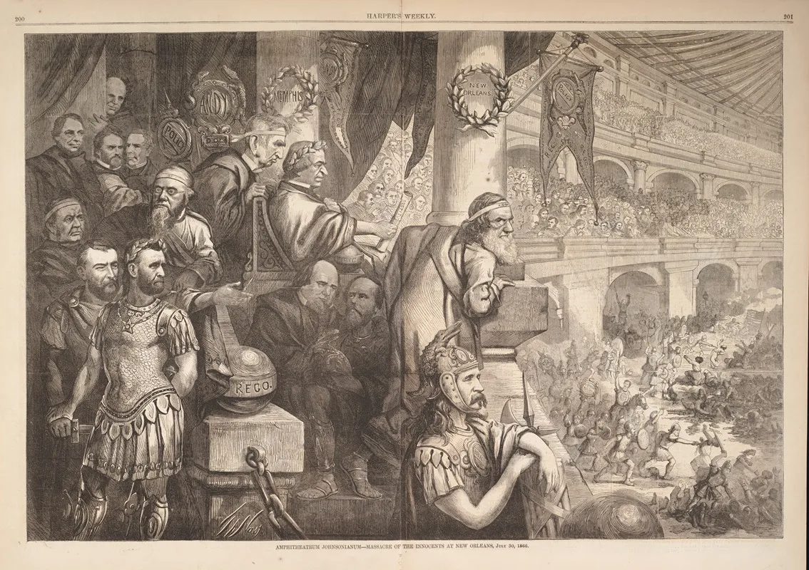 Amphitheatrum Johnsonian Massacre Of The Innocents At New Orleans July 30 1866