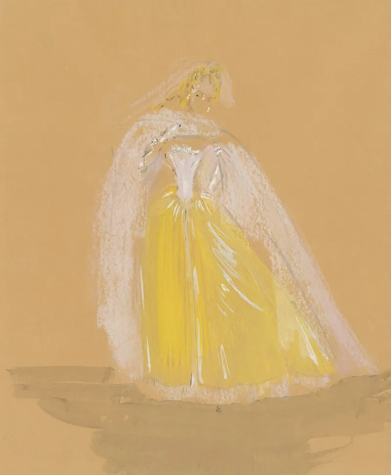 Amphitryon Maquette De Costume Robe Jaune Cape Blanche by Christian Bérard - Canvas Print
