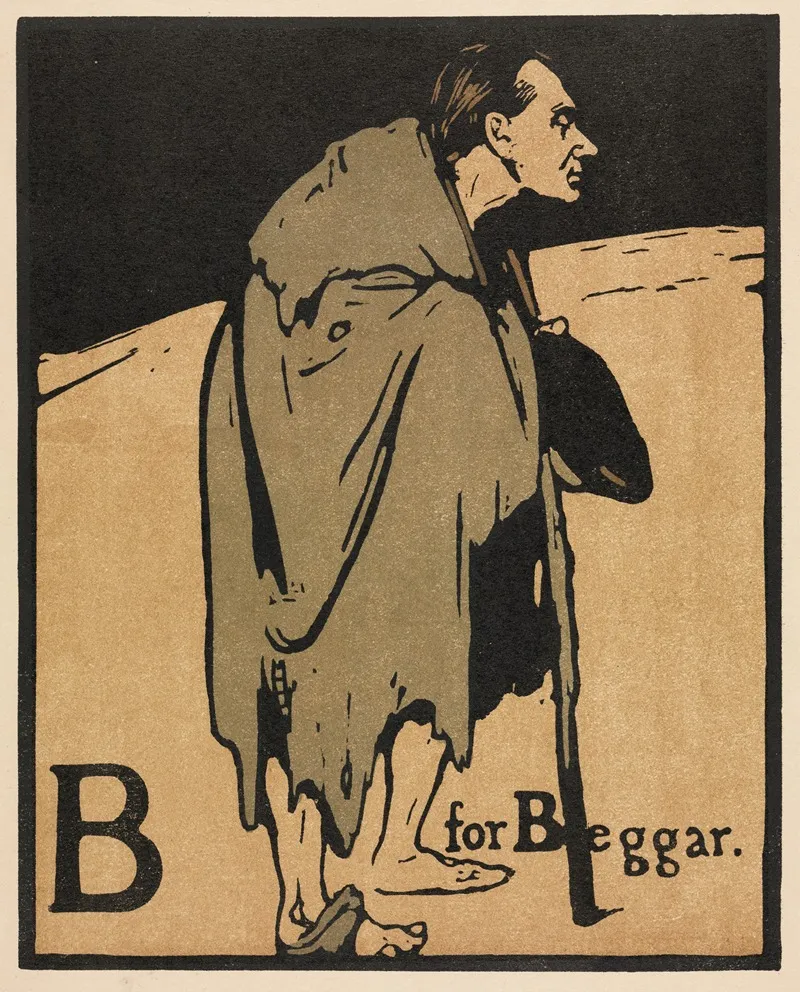 An Alphabet B Is For Beggar by William Nicholson - Canvas Print