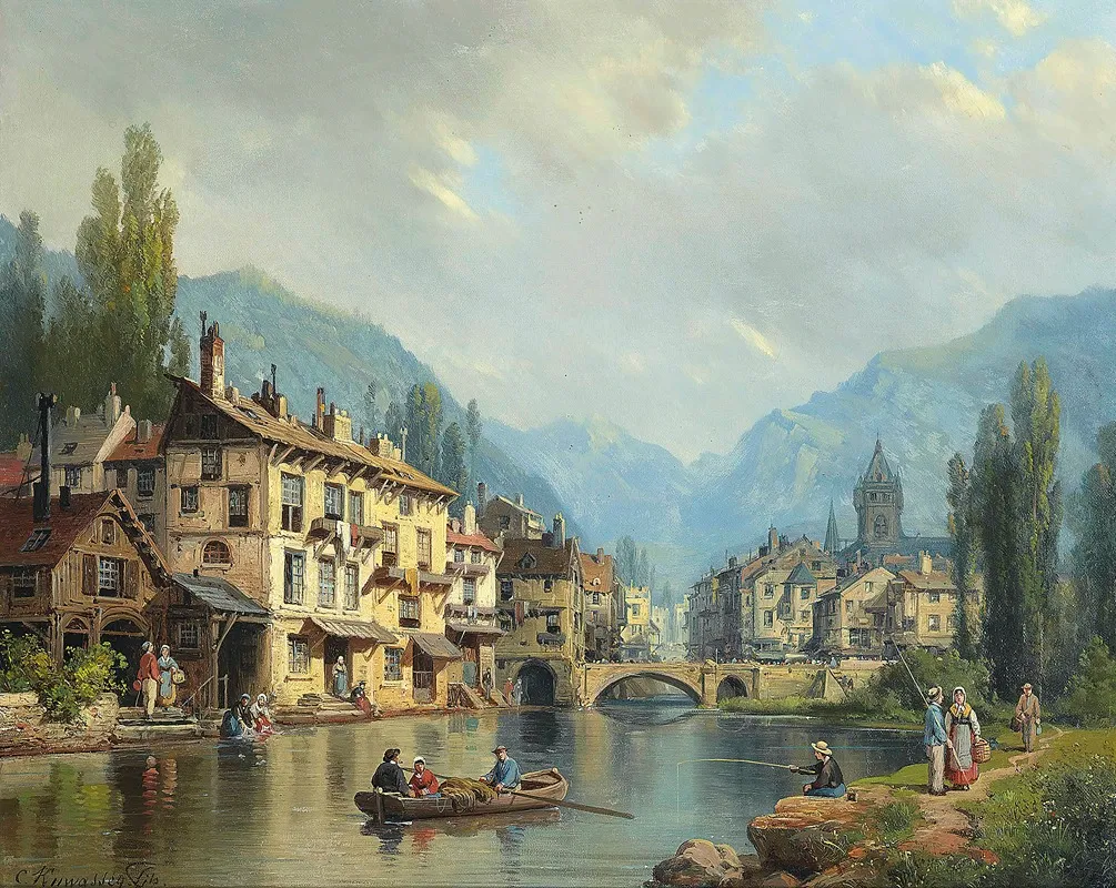 An Alpine Town In Spring