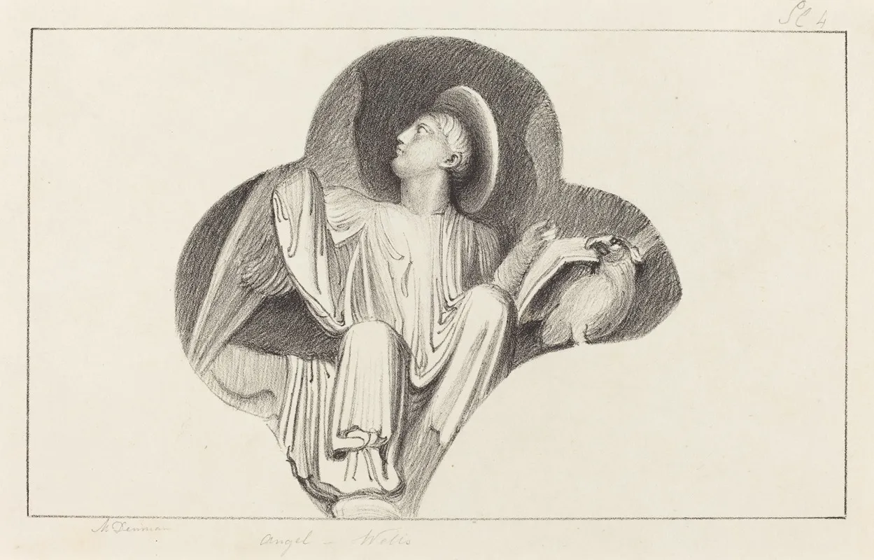 An Angel From Wells Cathedral by Maria Denman - Canvas Print