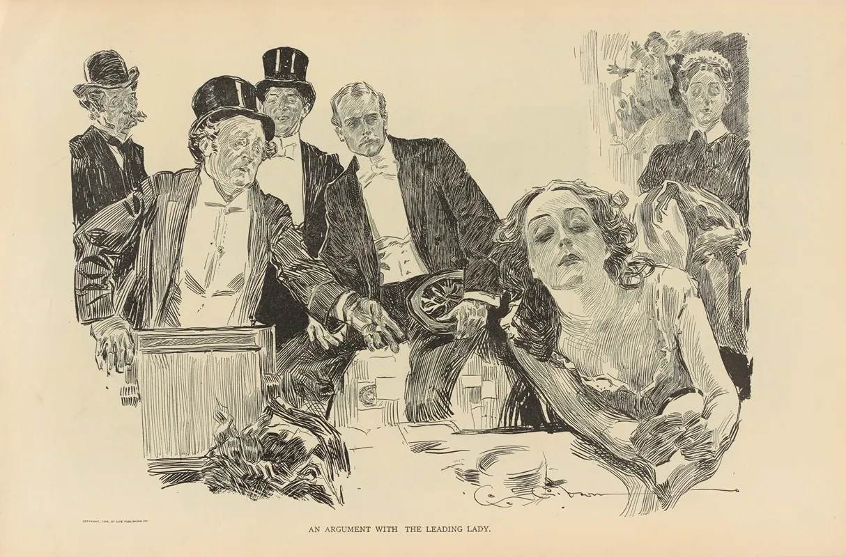 An Argument With The Leading Lady 2 by Charles Dana Gibson - Canvas Print