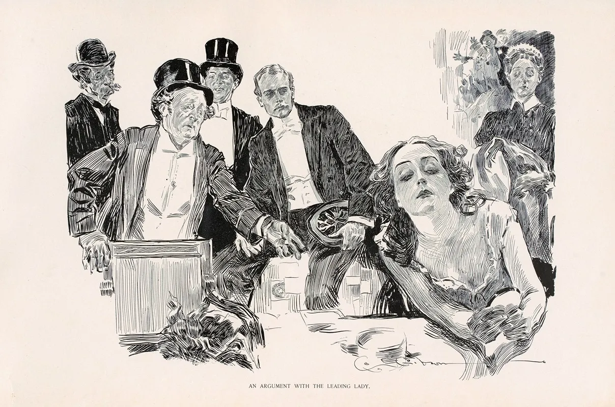 An Argument With The Leading Lady by Charles Dana Gibson - Canvas Print