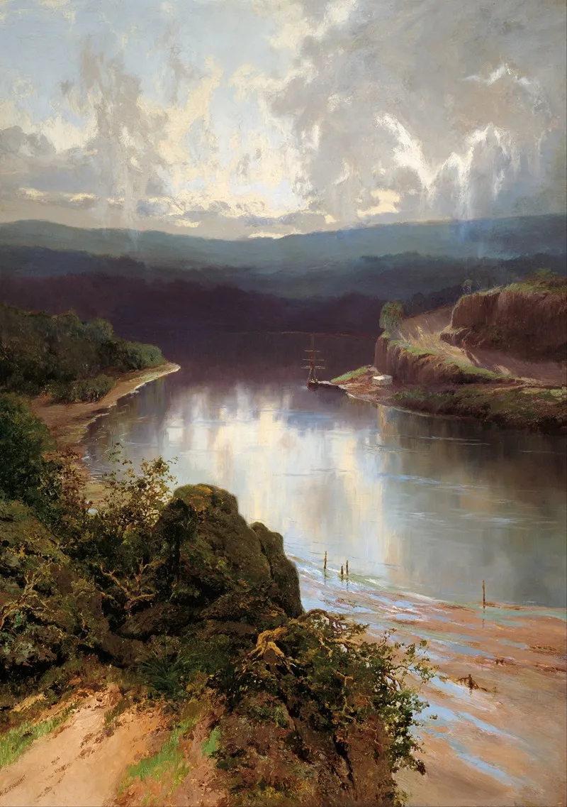 An Australian Fjord by William Charles Piguenit - Canvas Print