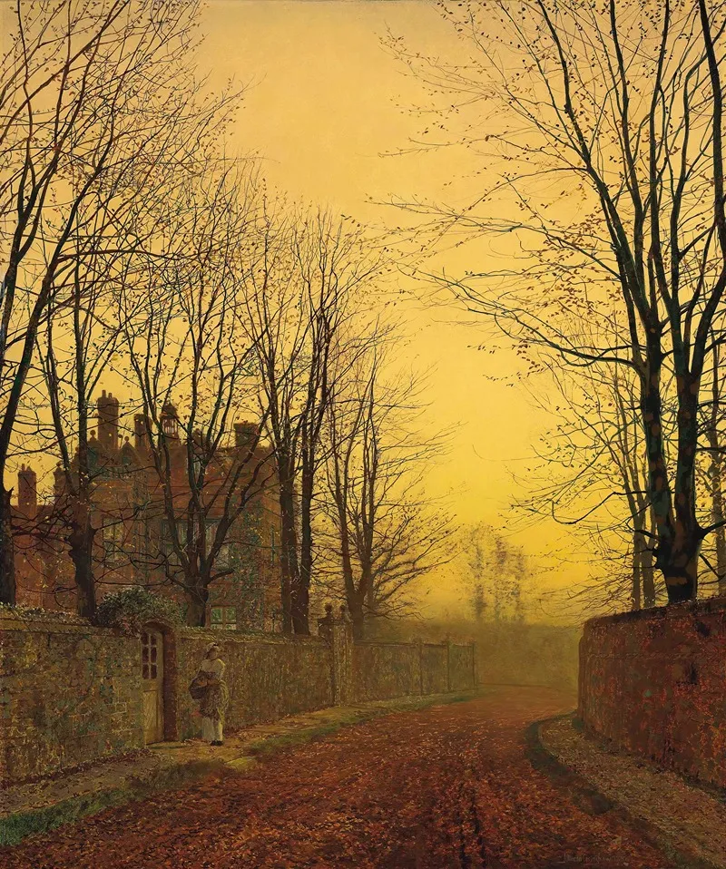 An Autumn Lane 2 by John Atkinson Grimshaw - Canvas Print