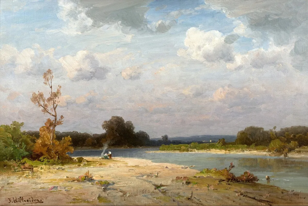 An Der Isar by Josef Willroider - Canvas Print