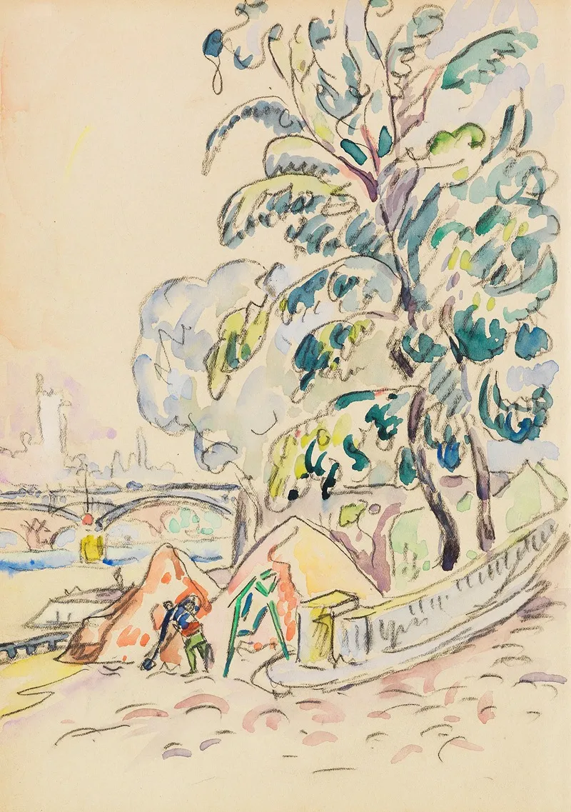 An Der Pariser Seine by Paul Signac - Canvas Print