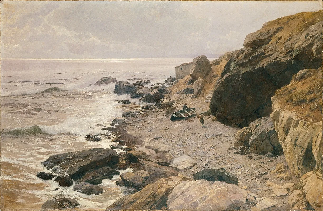 An Der Riviera Felsige Kuste by Alfred Zoff - Canvas Print