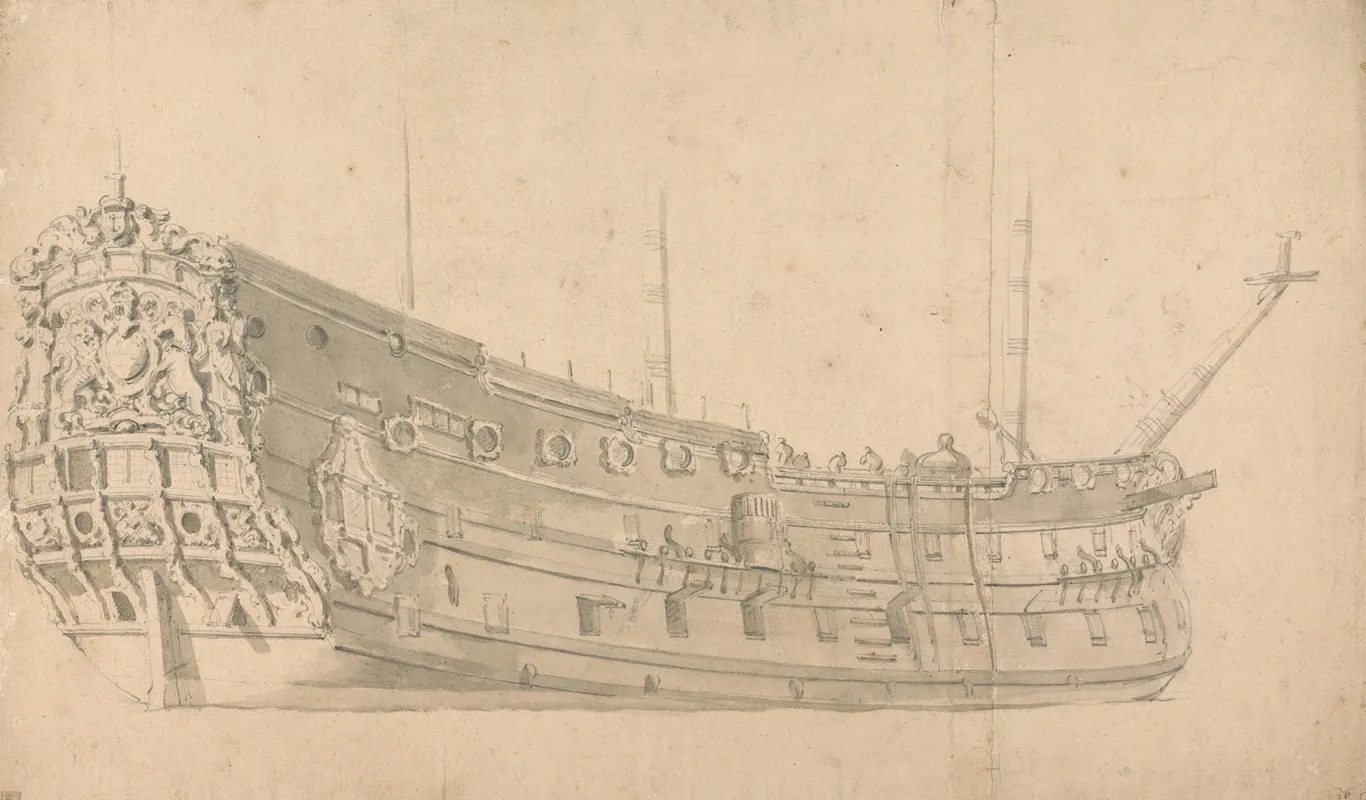 An English Man Of War Starboard Quarter View