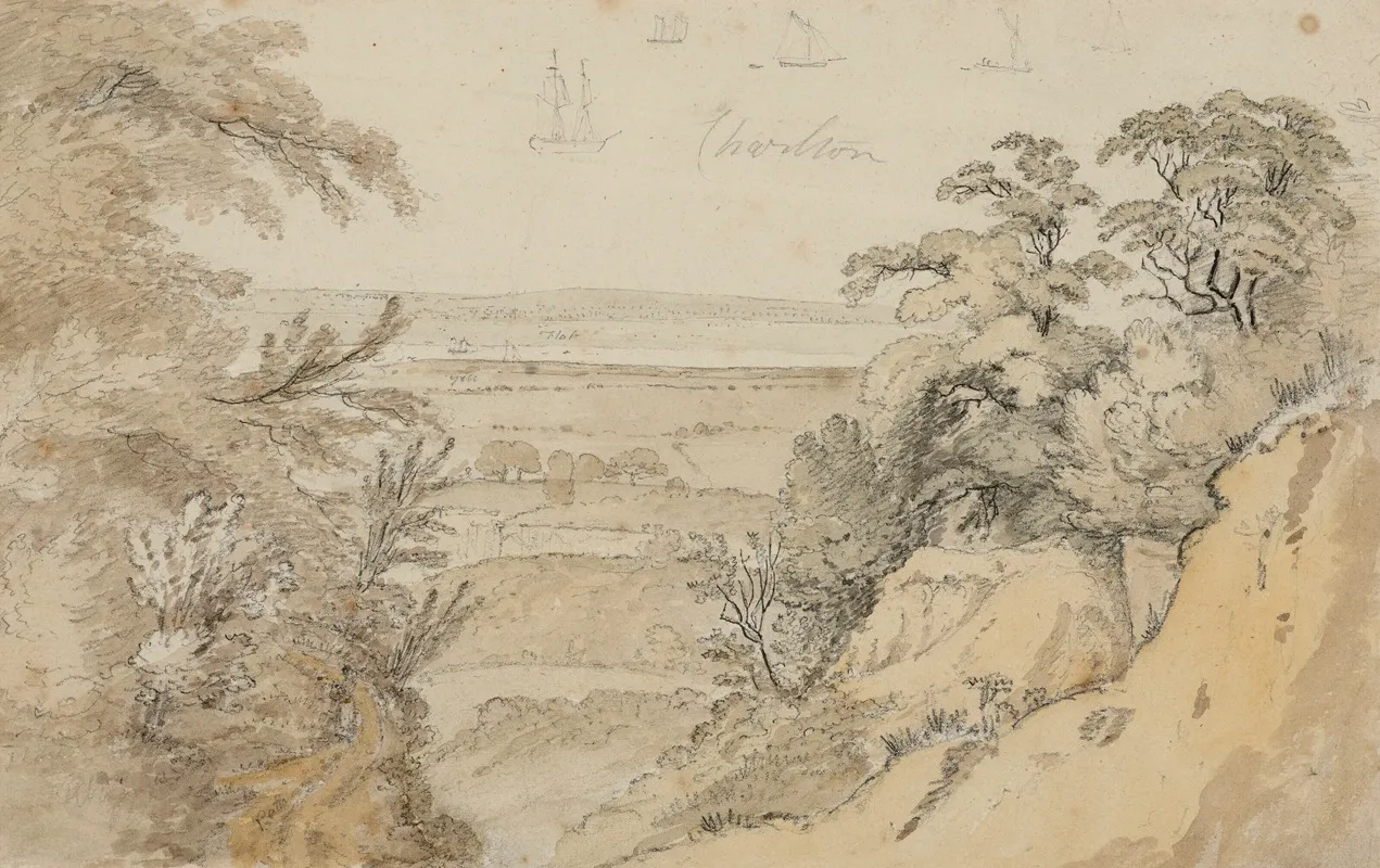 An Estuary View With Studies Of Shipping by William Day - Canvas Print