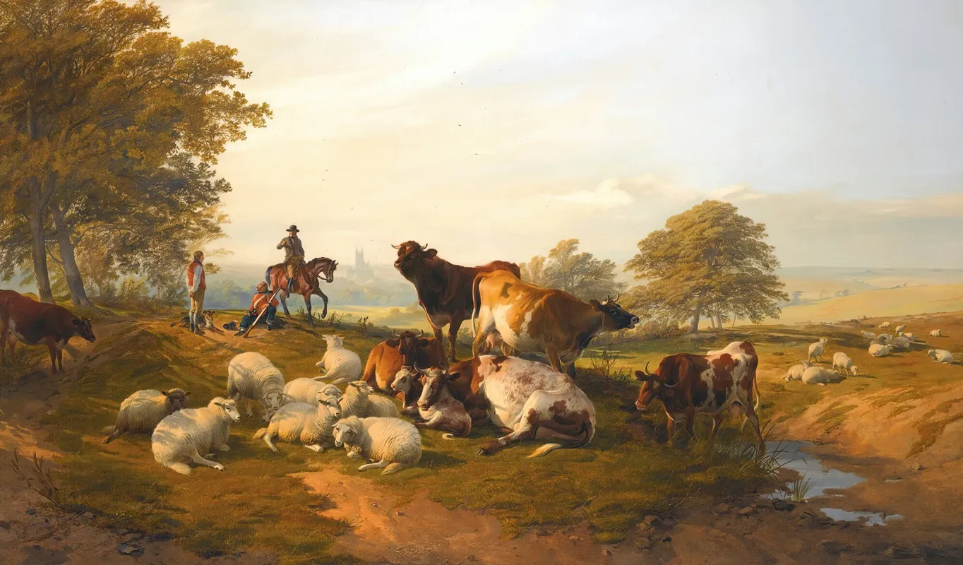 An Evening Repose by Thomas Sidney Cooper - Canvas Print