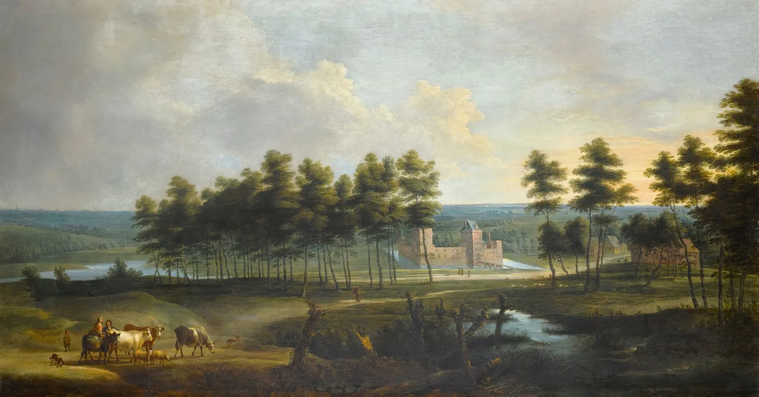 An Extensive Landscape With A View Of The Chateau De Male by Lucas van Uden - Canvas Print